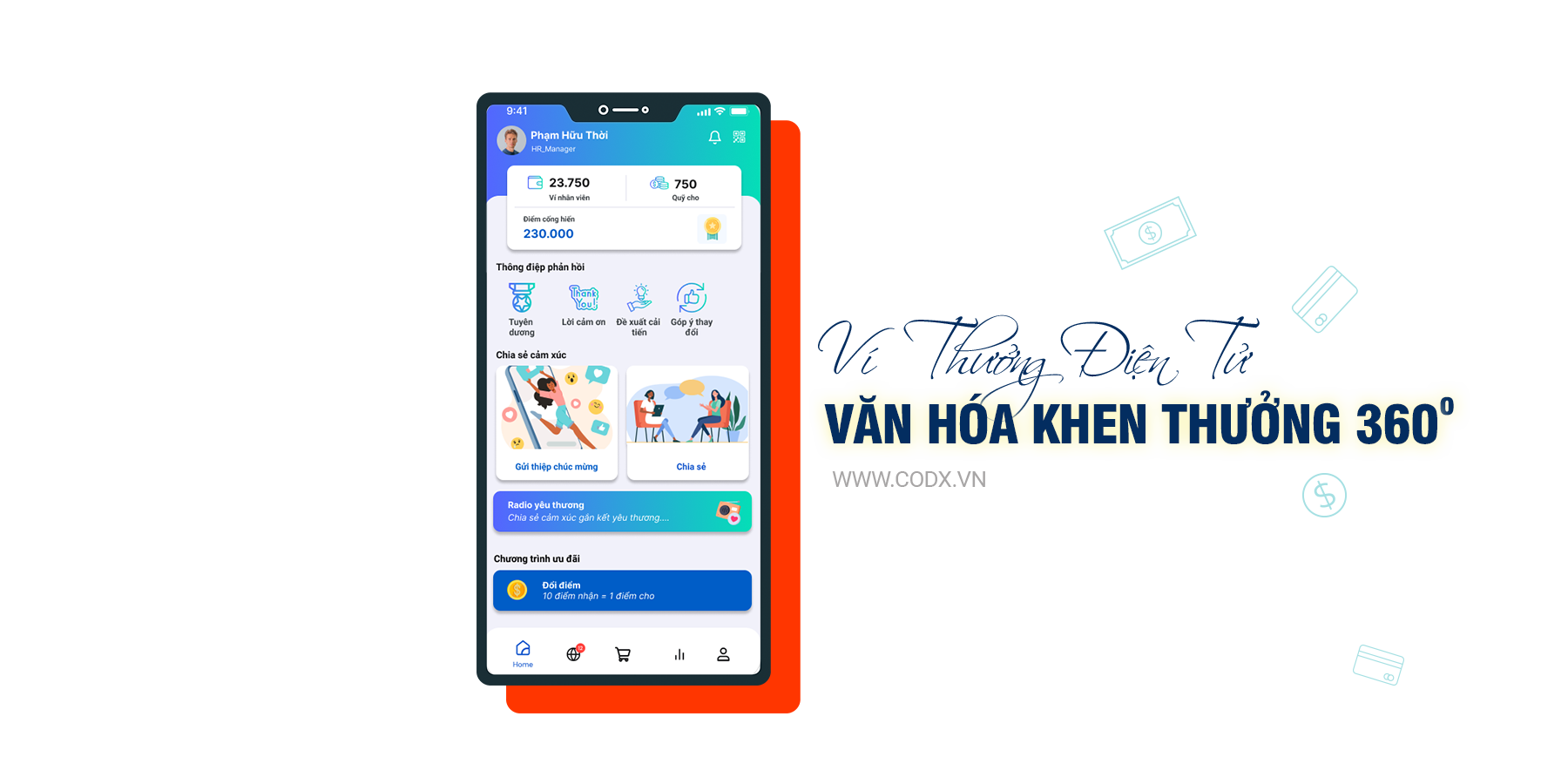 Ví thưởng điện tử và văn hóa khen thưởng 360 độ