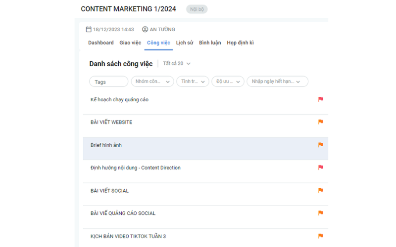 kế hoạch content marketing