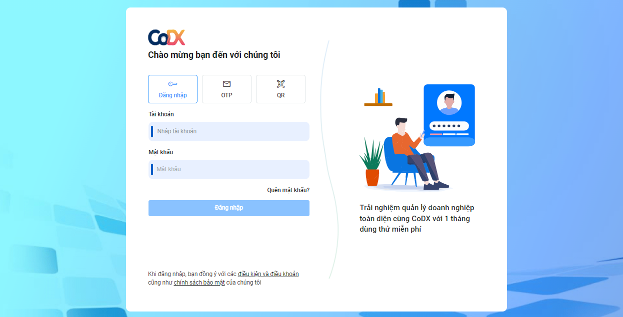 tính năng đăng nhập CoDX