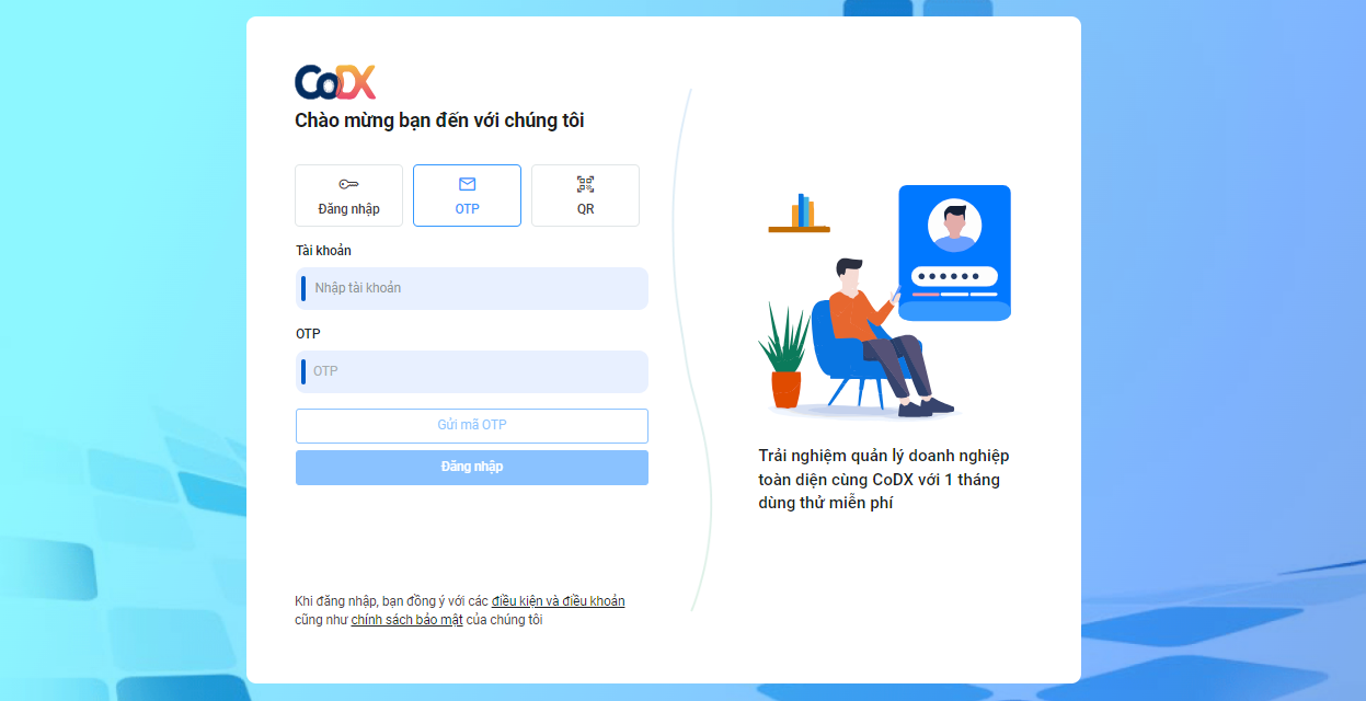 tính năng đăng nhập CoDX